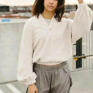 Grade & Gather Fold‎ Collar Sweater Oatmeal Size S